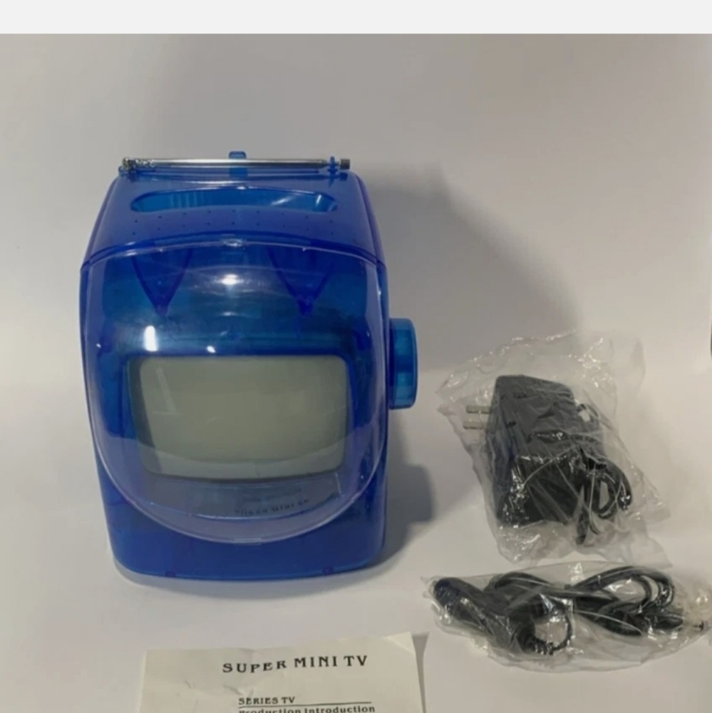 Super Mini Clear Blue TV with Accessories